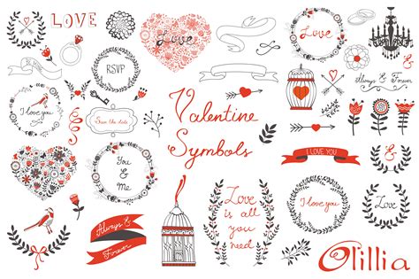 Valentine Symbols ~ Illustrations ~ Creative Market