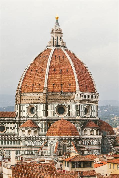 The World Famous Duomo Di Firenze Santa Maria Del Fiore Church In