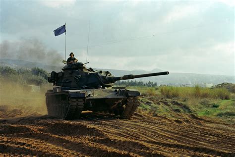 Usmc M60a1 Patrols The Perimeter Beirut 1983 Patton Tank Armored Fighting Vehicle Military