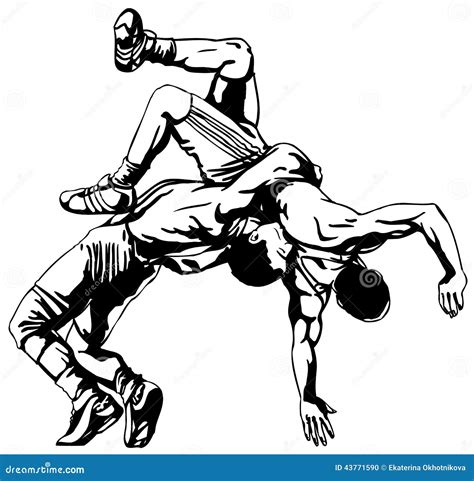 Greco Roman Wrestling Stock Vector Illustration Of Athlete 43771590