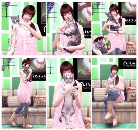 Me And Cat Pose Pack 2 At A Luckyday Sims 4 Updates