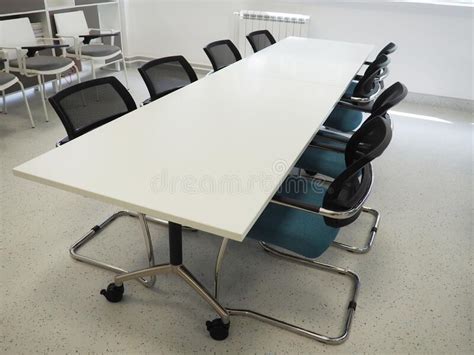 Table And Chairs In The Meeting Room Or In The Auditorium Library