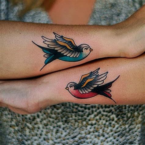 Flying Birds Tattoo On Back