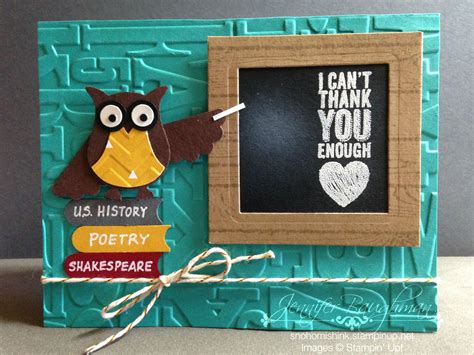 Stampin Up Cards Homemade Cards Thanks Teacher Card Chalkboard Cards
