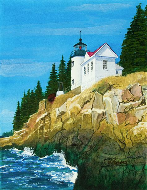 Bass Harbor Lighthouse Painting By Mike Robles Fine Art America