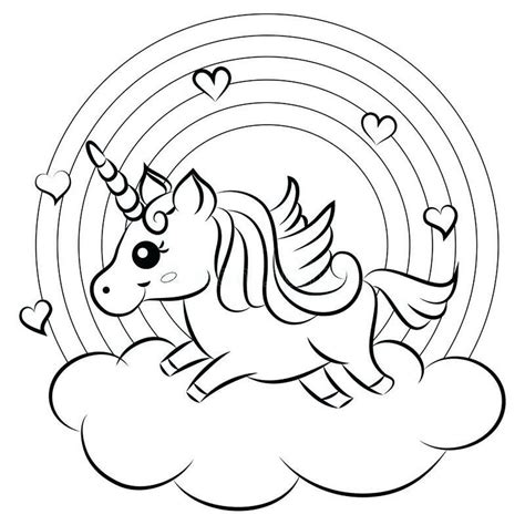 Arcoiris Dibujo Unicornio Para Colorear