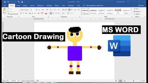 How To Draw In Microsoft Word Cartoon Draw Using Available Shapes In
