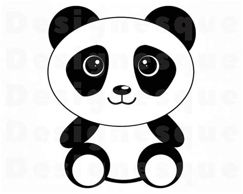 Panda Svg Cute Panda Svg Cartoon Panda Svg Panda Clipart Etsy