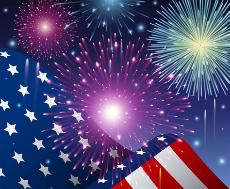 4th Of July Fireworks Background Vector Art And Graphics