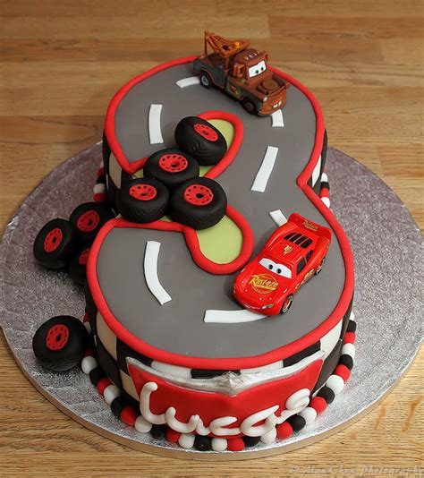 Cars® The Movie With Toy Lightning Mcqueen® And Mater® Cars Birthday Cake Lightning Mcqueen
