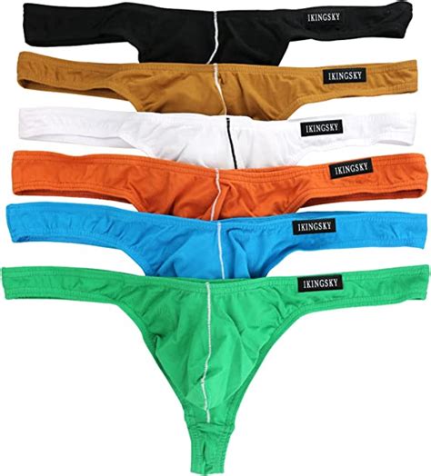 Ikingsky Mens Comfort G String Sexy Low Raise Thong Underwear Pack Of