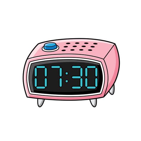 Best Pink Digital Alarm Clock Illustrations Royalty Free