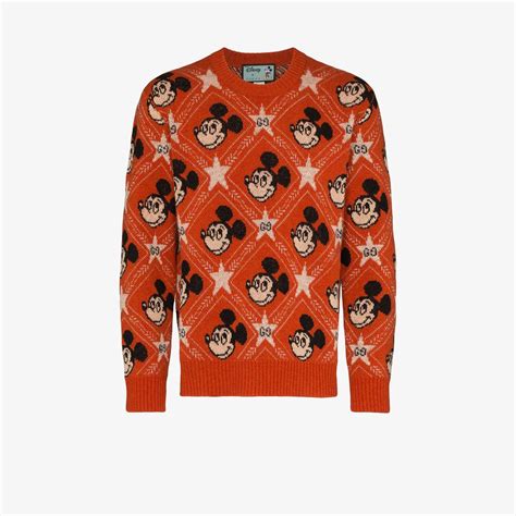 Orange Gucci X Disney Mickey Mouse Sweater Browns