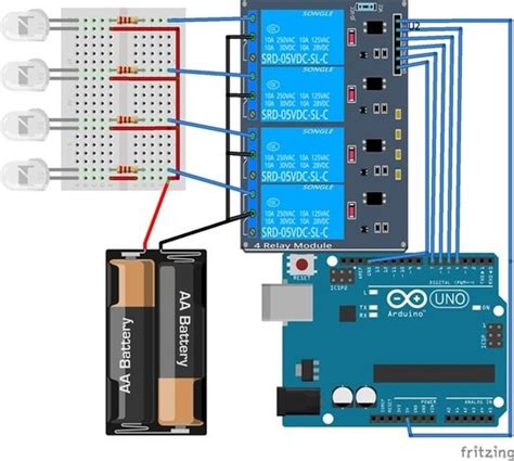 Arduino 4 Relay Module Schematic