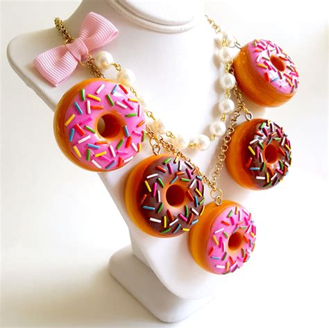 Donut Necklace Doughnut Statement Necklace Pink By Fatallyfeminine