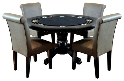 White padded folding office, desk, poker chair: BBO Poker The Nighthawk Round Poker Table Set with 4 ...