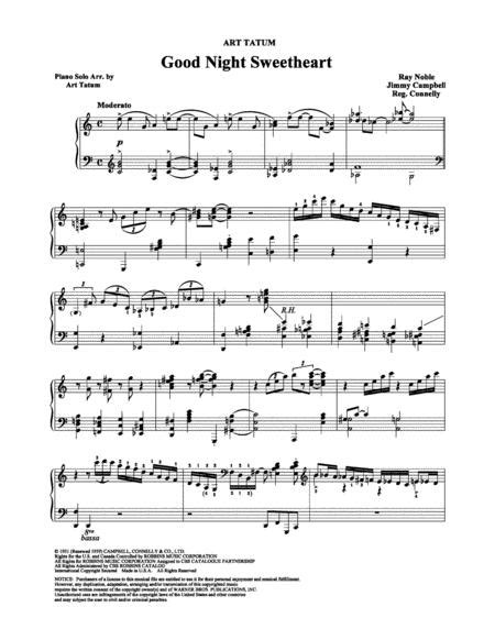 Good Night Sweetheart By Jimmy Campbell Reg Connelly And Ray Noble Digital Sheet Music For