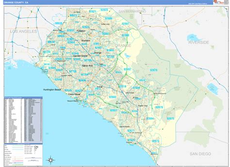 Orange County Ca Zip Code Maps Basic