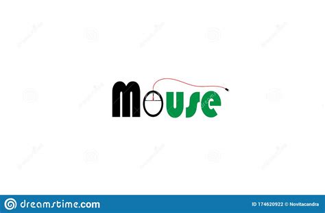 Mouse Typography Logo Vector Templates Stock Vector Illustration Of