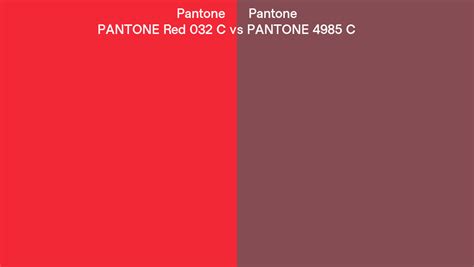 Pantone Red 032 C Vs Pantone 4985 C Side By Side Comparison