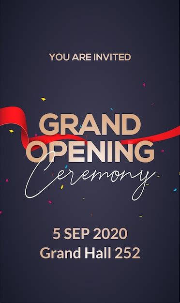 Premium Vector Grand Opening Ceremony Poster Concept Invitation