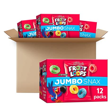 Kelloggs Froot Loops Jumbo Snax Cereal Snacks Original On The Go