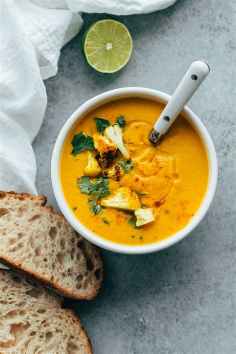 Roasted Cauliflower Soup With Coconut And Turmeric A