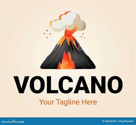 Creative Abstract Volcano Logo. Power of Nature Concept Stock