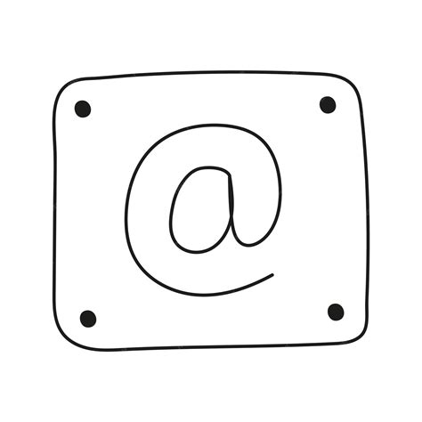 Ручная рисованная векторная иллюстрация знака электронной почты