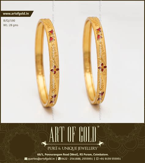 Buy Gold Daily Use Bangle With Enamel Art Of Gold Jewellery Coimbatore