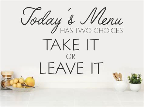 Today S Menu Has Two Choices Wall Art Quote Wall Sticker Modern Decal