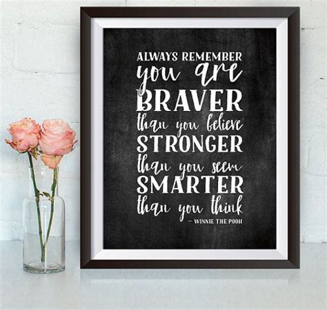 8x10 inch ♡ 1 files in total : Buy One Get One, Always Remember You Are Braver Than You Believe Quote, 8x10 or 11x14, Nursery ...