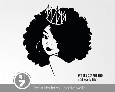 Black Woman Svg Black Queen Svg Svg Cutting File Eps Dxf Etsy