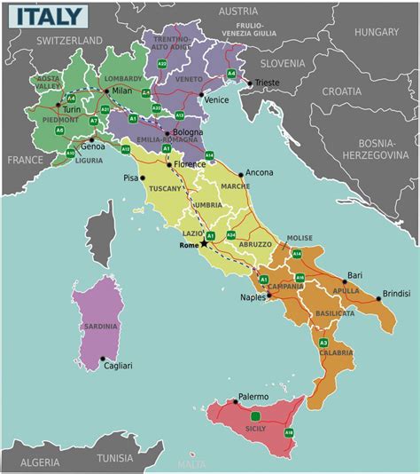 Carte Des Régions De L Italie Antique