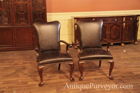 We've found 13 leather dining chair options that bring the posh vibe home. Leather Upholstered Dining Room Arm Chairs with Queen Anne ...