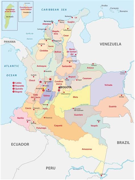 Mapa De Colombia Mapa Politico Departamentos Ciudades Islas Images