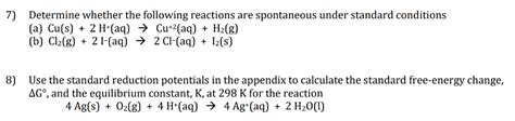 solved 7 determine whether the following reactions are
