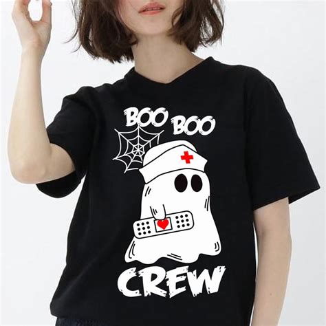 Boo Boo Crew Nurse Ghost Spider Web Funny Halloween SVG PNG EPS Cameo