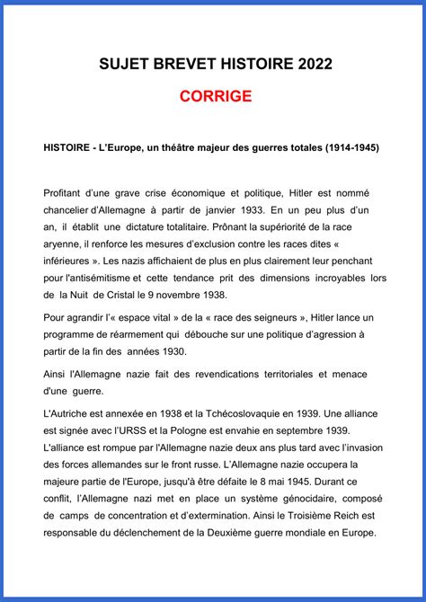 Sujet Et Corrigé Brevet Français Pdf 2022 La Galerie