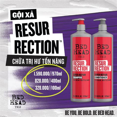 Bộ dầu gội xả Tigi Bed Head Resurrection cho tóc khô hư tổn nặng 970ml