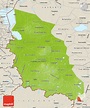 Physical Map of Pskov Oblast, shaded relief outside