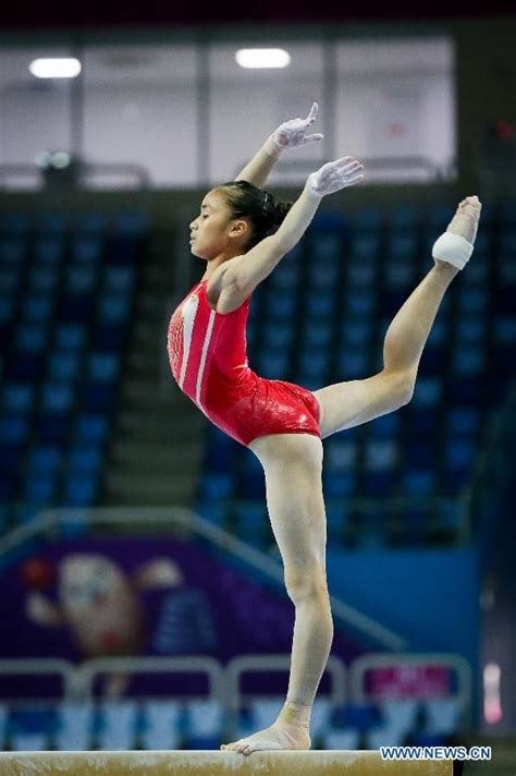 Chinese Gymnastics Athlete Huang Huidan And Yao Jinnan Participate In A Training Session For The