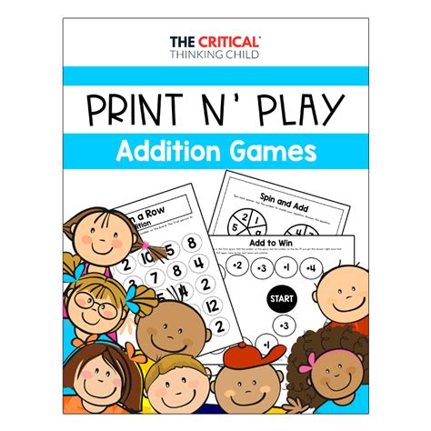 Print And Play Math Games Addition Practice For Ages 3 6 The