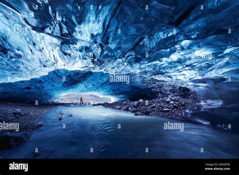 Blue Ice Cave In Vatnajokull Glacier Iceland Stock Photo Alamy