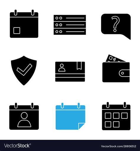 Uiux Glyph Icons Set Royalty Free Vector Image