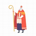 Carácter de santa claus de holanda en traje tradicional rojo y personal ...