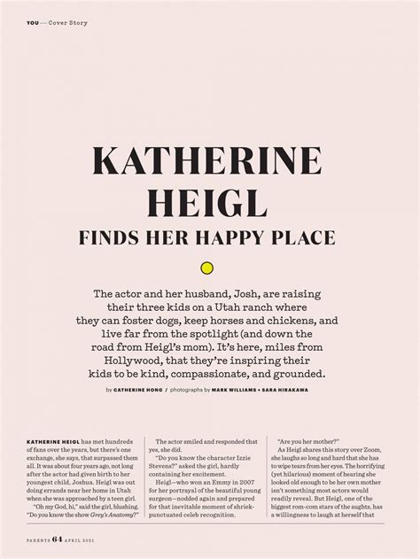 Katherine Heigl Parents Magazine April 2021 Indian Girls Villa