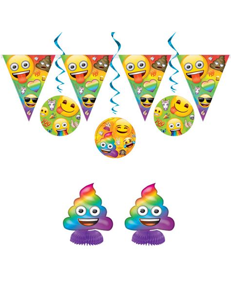 Kit Anniversaire Emoji Rainbow™ 7 Pièces Achat De Decoration Animation Sur Vegaoopro
