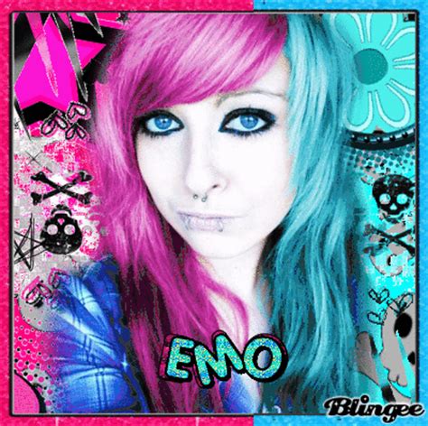 Pink Aqua Emo Girl Picture Blingee Com