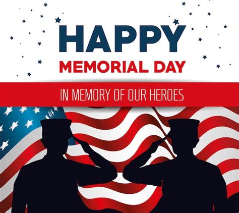 Premium Vector Happy Memorial Day Card With Soldier Silhuette